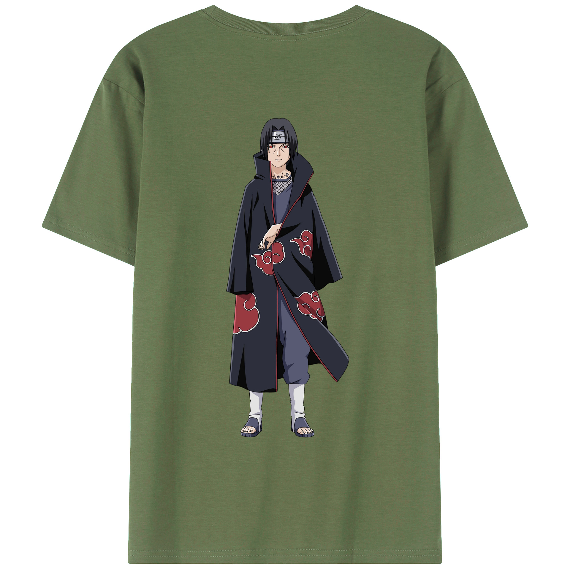 （画像用） NARUTO -ナルト- うちは イタチ Uchiha Itachi 綿100％ メンズ半袖Tシャツ（バックプリント） 通気性